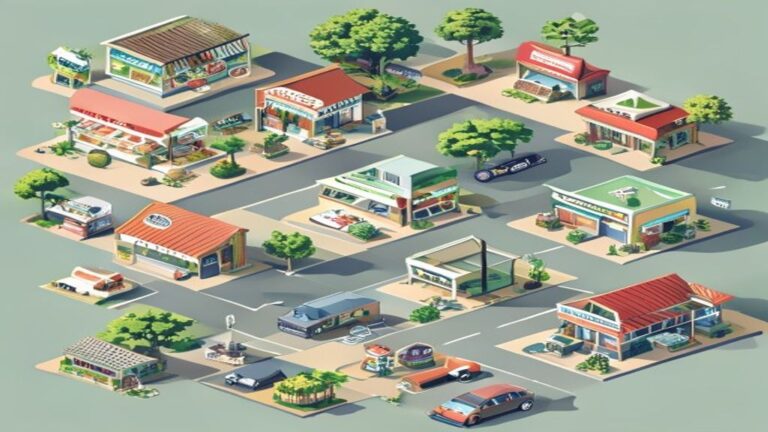 Ilustrasi sekelompok orang sedang berdiskusi di depan papan tulis dengan logo BUMDes, melambangkan perencanaan unit usaha BUMDes yang strategis dan menguntungkan.