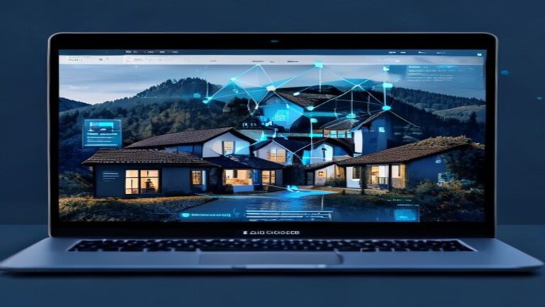 Ilustrasi warga desa mengakses informasi penting melalui website desa di laptop dan smartphone, menggambarkan keterbukaan informasi.